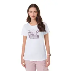 TOTTO - Camiseta Estampada Para Mujer Blanco Dusti