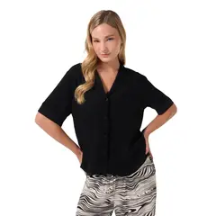 TOTTO - Camisa Para Mujer Negro Brezo