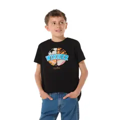 TOTTO - Camiseta Negra Niño Proyecty Estampado