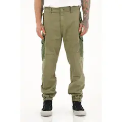 TENNIS - Pantalón con parches y bota enresortada verde para hombre