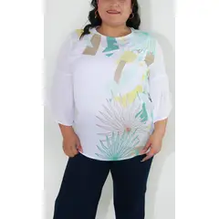 L Y H - Blusa Para Mujer Manga 34 Verde Marca L&H