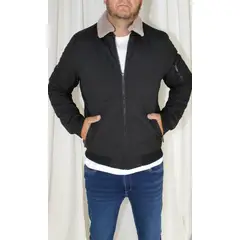 L Y H - Chaqueta Para Hombre Negro Marca L&H