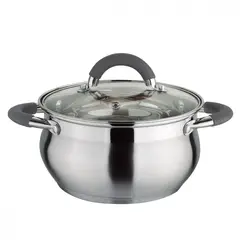 HOME ELEMENTS - OLLA CTAPA 24CM ACERO INOX ACC SILICONA GRIS HESOA-24