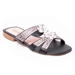 PRICE SHOES - Sandalia Plana para Mujer brillante 272HV30NEGRO