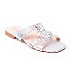 PRICE SHOES - Sandalia Plana para Mujer brillante 272HV30PLATA