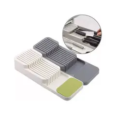GENERICO - Organizador De Cuchillos Para Cajón Gabinete De Cocina gris