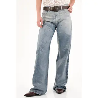 TENNIS - Jean Wide Leg tiro alto con lavado degradé para mujer
