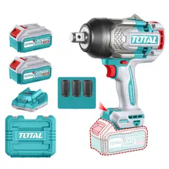 TOTAL - Pistola Impacto 3/4 1350nm + 2 Bat 5ah+ Carg Idustrial