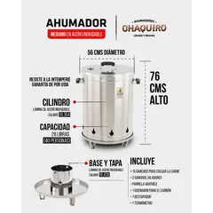 AHUMADORES CHAQUIRO - Barril ahumador chaquiro para 40 personas acero inoxidable