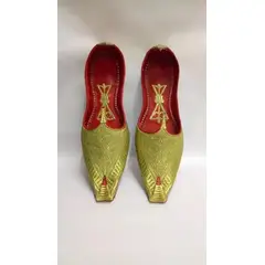 GENERICO - Zapatos Arabes Antiguos Gobelino Oro Y Cuero Talla 42 Hombre