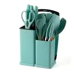 ZHOPI CO - Set Utensilios Cocina Silicona 19 Pz Resistentes Al Calor