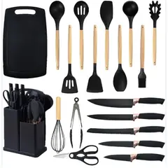 ZHOPI CO - Set Utensilios Cocina Silicona 19 Pz Resistentes Al Calor