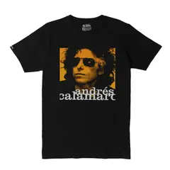 CREACIONES NU CROWN - Camiseta Andres Calamaro Rock Foto Amarilla Hombre Nu Crown