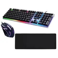 GENERICO - Combo GAMER Teclado Y Mouse USB LUZ LED
