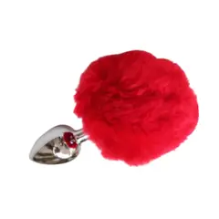 GENERICO - Plug anal Cola de conejo talla S Rojo