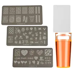 GENERICO - Sello Estampador Uñas + 3 Plantillas Decorador Kit