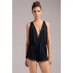 TOUCHE LINGERIE - Enterizo En Punto De Viscosa Y Encaje Ref 2558051