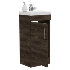 RTA DESIGN - Mueble para Lavamanos Oporto Chocolate con Una Puerta Abatible