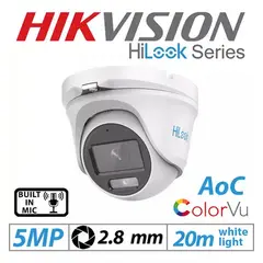 HIKVISION - THC-T15P-MS - Cámara Domo Colorvu 3k A 20m Con Audio 28mm