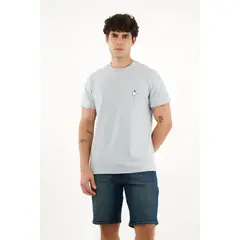 TENNIS - Camiseta básica azul con estampado para hombre