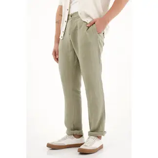 TENNIS - Pantalón chino en 100% lino verde para hombre
