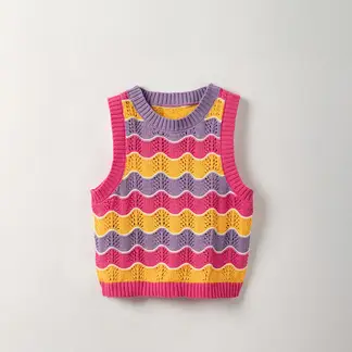 QTORSE - Chaleco tejido para Niña colores