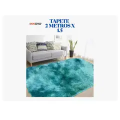 INNOVA - Tapete Alfombra Antideslizante Peluda 1.5 X 2 Metros Decorativo Verde