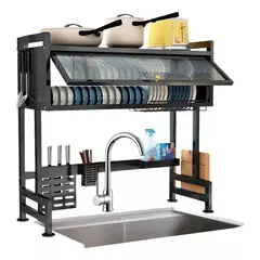AMERICAN GENERICS - Organizador Escurridor Platos Loza Con Tapa 65 Cm