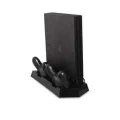 GENERICO - Base Vertical PS4 con Ventilador, Cargador Dual y 3 Puertos USB