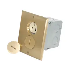 LEVITON - TOMA DOBLE CON CAJA DE PISO 25249-FBA 15A 125V 2P3H