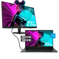ASUS - PORTATIL INTEL CORE I5 12500H SSD 512GB RAM 16GB LED 15,6 + MONITOR HP 27" FHD