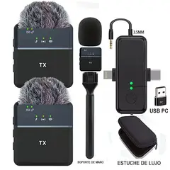 GENERICO - Micrófono Inalámbrico de Solapa Profesional Celular Tipo C iPhone y Pc SX31PRO