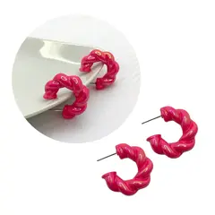 GENERICO - Aretes Candongas Acrílicas Tornasoladas Fucsia