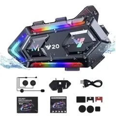 GENERICO - Intercomunicador bluetooth de casco rgb para moto y bicicleta