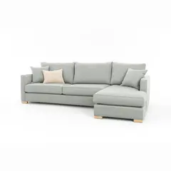 MUEBLES DE LUJO - Sofá en L Derecho Life Tela Antifluidos 220x100x75 Gris 3 Puestos