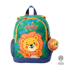 TOTTO - Morral Mochila Escolar Para Niño Azul Little Lion S