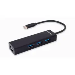 BESTCOM - Hub 4 en 1 USB-C a 3 USB 3.0/Ethernet RJ-45