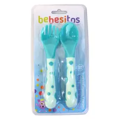 BEBESITOS - Set de Cuchara y Tenedor para Bebés Diseño Seguro y Ergonómico