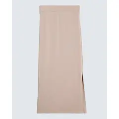SEVEN SEVEN - Falda Midi Acanalada Para Mujer Taupe
