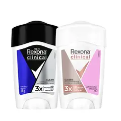 REXONA - Combo Desodorante Hombre y Mujer Clinical Soft Solid