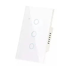 GENERAL - Switch Inteligente Wifi Google Home Y Alexa 3 Botones Blanco
