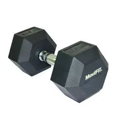 MOVIFIT - Mancuerna Hexagonal en Caucho 17,5 kg Antideslizante