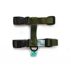 WAWAW - Arnés para gato unicolor adorable verde militar