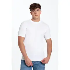 DIANE & GEORDI - Camiseta cuello redondo acanalada (2256) - Blanco