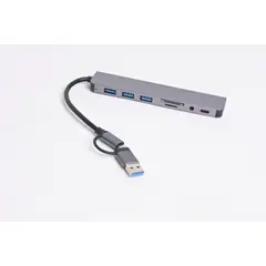 GENERICO - Hub USB de 8 puertos – Color Gris– Compatible con Windows, Mac y Linux