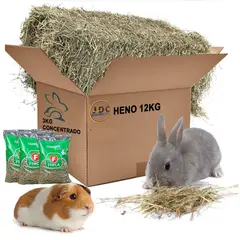 GENERICO - Heno por paca de 12kg Y 3kg de Concentrado Mascotas Conejos