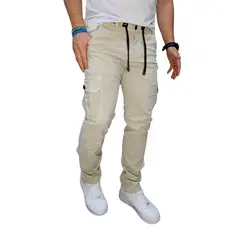 RAMBED - PANTALON CARGO BEIGE HOMBRE EN DRIL