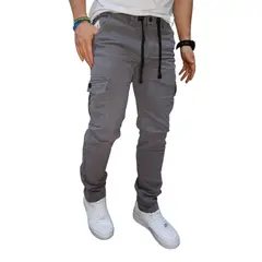 RAMBED - PANTALON CARGO GRIS HOMBRE EN DRIL