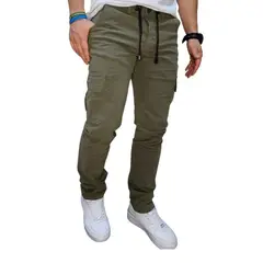 RAMBED - PANTALON CARGO VERDE HOMBRE EN DRIL