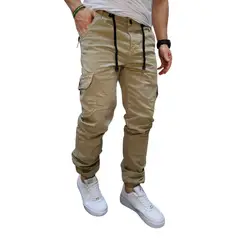 RAMBED - PANTALON CARGO KAKY HOMBRE EN DRIL RESORTE EN BOTA